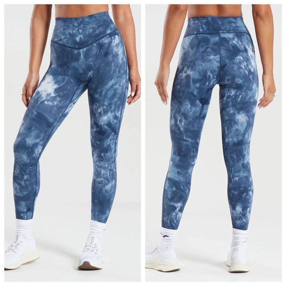 Gymshark Blue Marble High-Waist Leggings